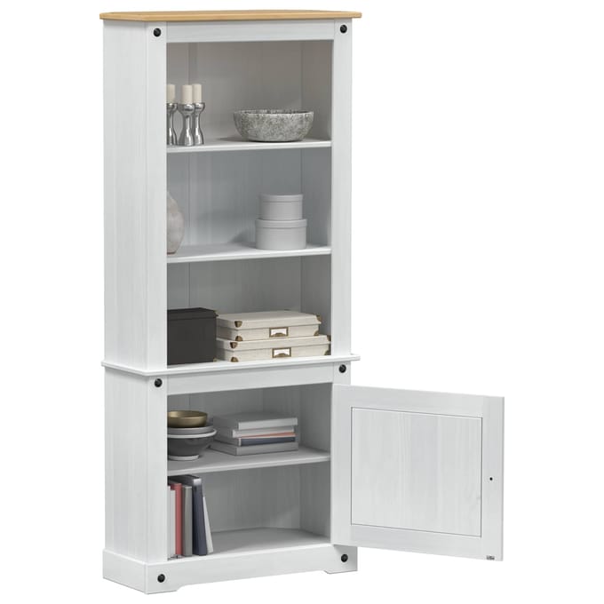 vidaXL - Highboard - Wit - 74 - x - 38 - x - 170 - cm - Massief - grenenhout