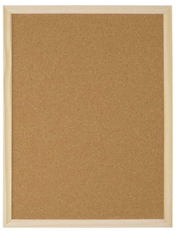 Gerimport Prikbord/memobord - kurk - bruin - 40 x 60 cm - hobby/knutsel materialen
