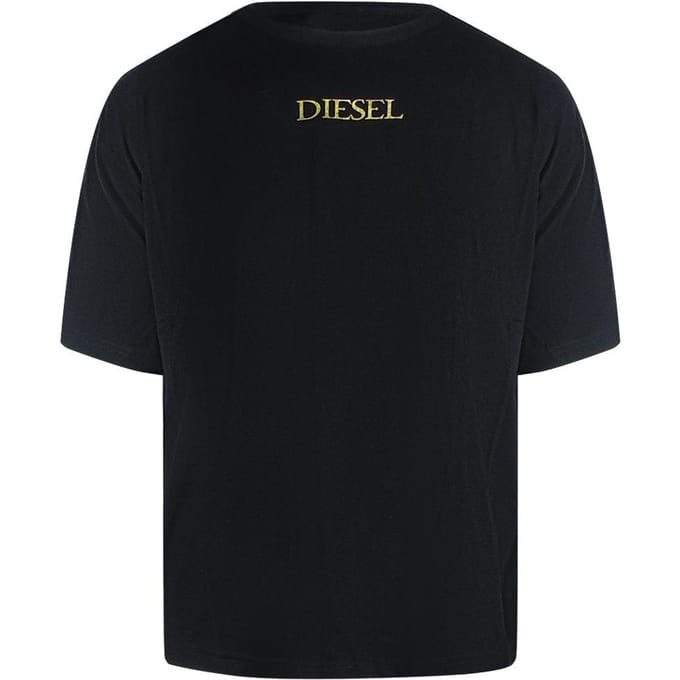 Diesel Heren T-shirt katoen met logo (Zwart)