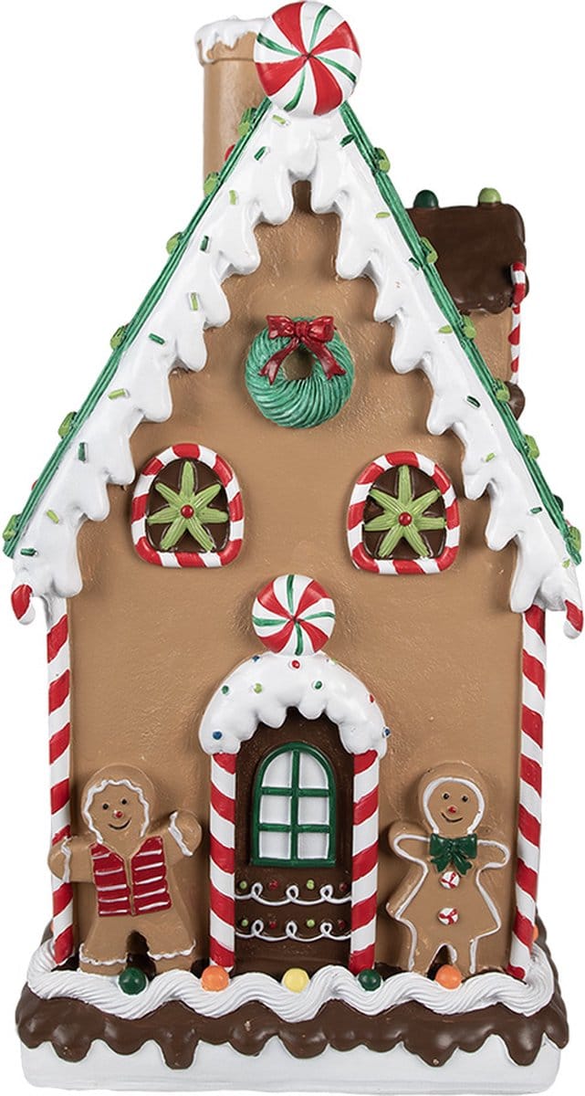 Clayre & Eef Gingerbread house 28x28x51 cm Bruin Polyresin