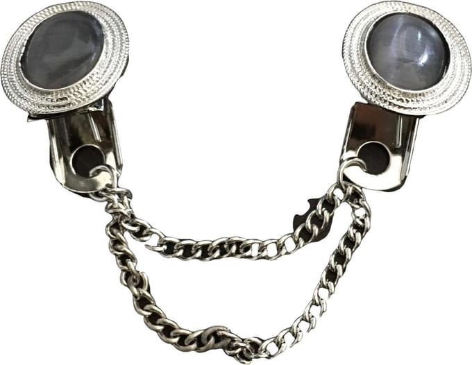 Petra's Sieradenwereld - Vestclip grijs tijgeroog
