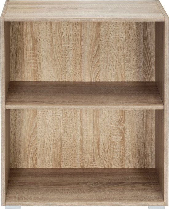 Casaria Boekenkast Vela - 2 Vakken Verstelbaar 77x60x28 cm - Eik