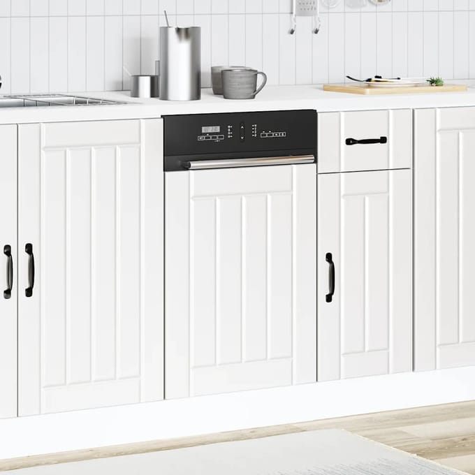 vidaXL - Vaatwaspaneel - Lucca - bewerkt - hout - wit