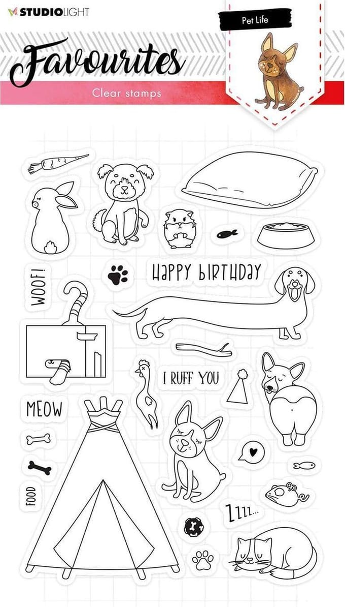 Stempel - Clear stamp - Studio Light - A5 Favourites nr.423
