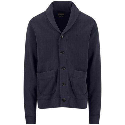 Fynch-Hatton Vest Sweat Jacket Garment Dyed Navy / male