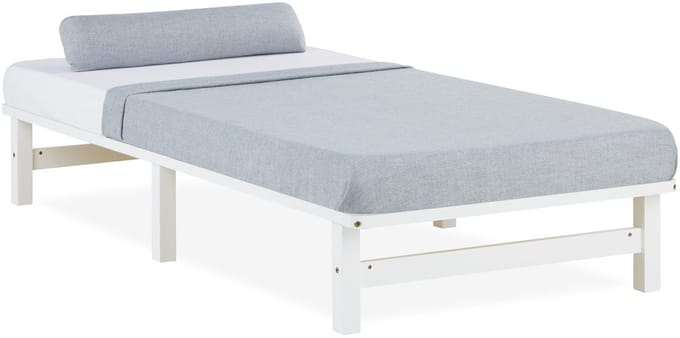 Homestyle4u Palletbed - 90x200 cm - Eenpersoonsbed - Wit