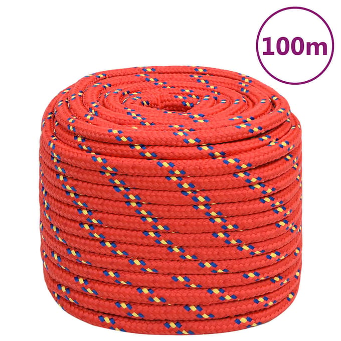 vidaXL - Boottouw - 16 - mm - 100 - m - polypropyleen - rood