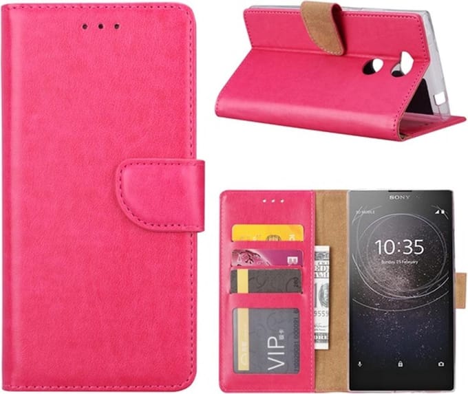 Bookcase Geschikt voor: Sony Xperia L2 - Roze - portemonee hoesje