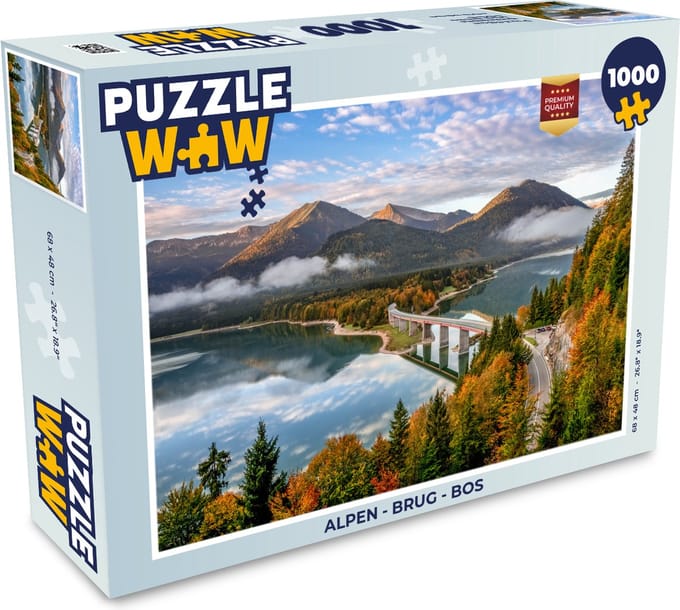 Puzzel Alpen - Brug - Bos - Legpuzzel - Puzzel 1000 stukjes volwassenen