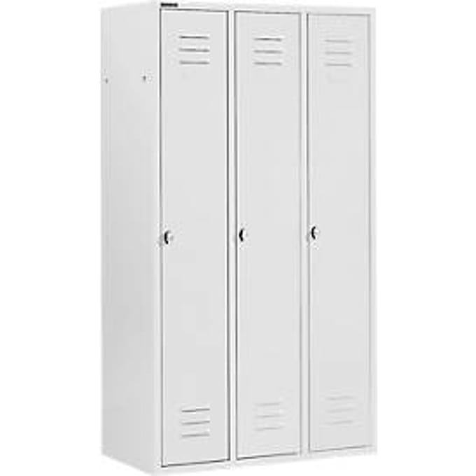 Schäfer Shop Select Kledinglocker met 3 compartimenten, draaigrendelslot, lichtgrijs/lichtgrijs