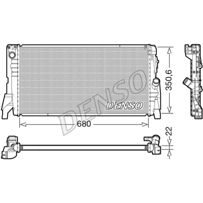 Radiator, motorkoeling DENSO DRM05118