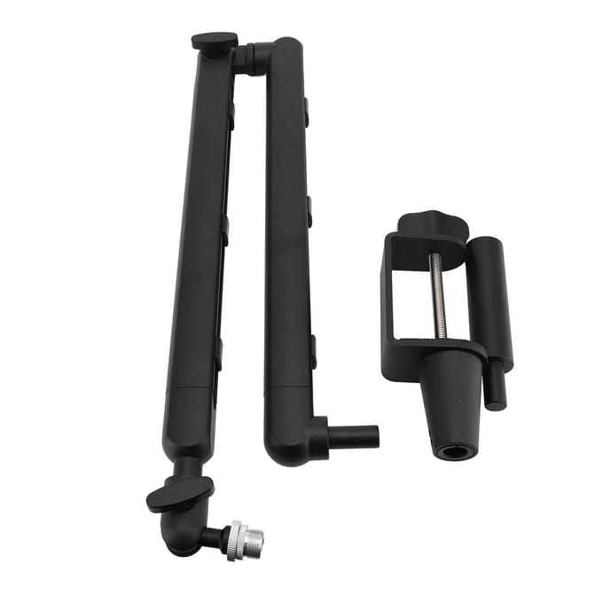 Bras de microphone perche pliable réglable support de microphone avec pince de montage sur bureau adaptateur à vis câble