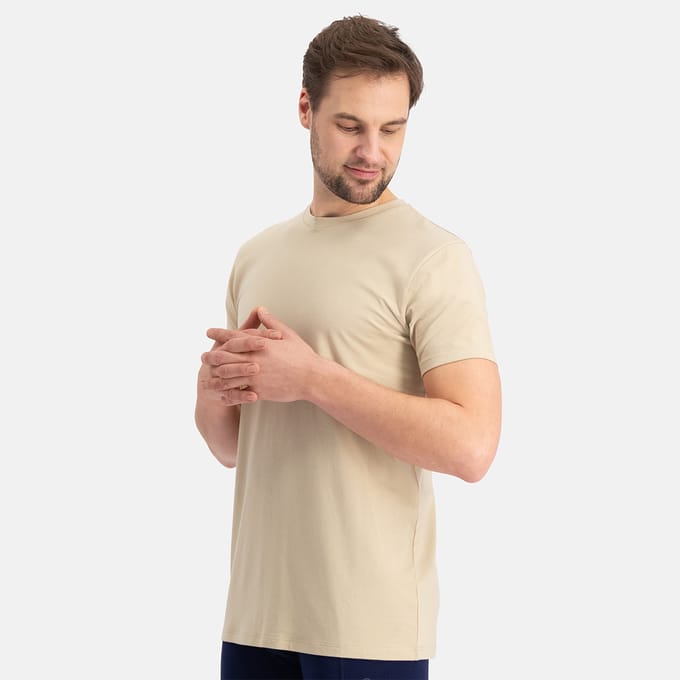 Comfortabel & Zijdezacht Bamboo Basics T-Shirts Ruben ronde hals (2-pack) - Khaki - M
