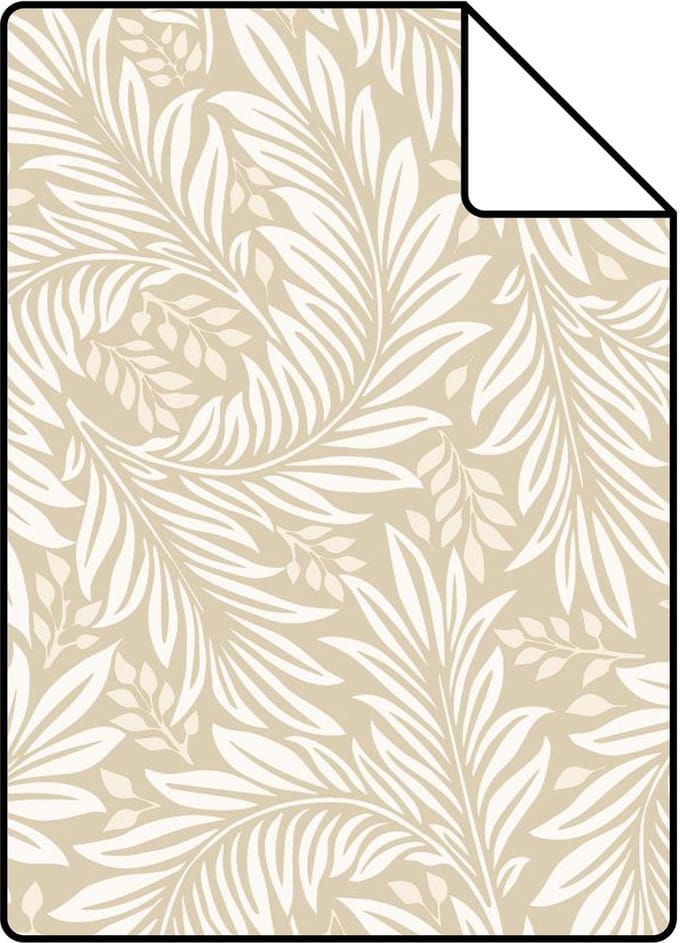 Proefstaal ESTAhome behang bladeren beige - 26.5 x 21 cm - 131147-S