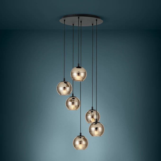 Stars of Light Lemorieta Hanglamp - E27 - 6-lichts - Ø 57 cm - Zwart|Goud