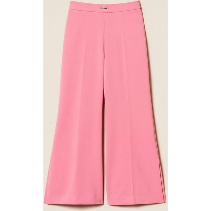 roze flare broek