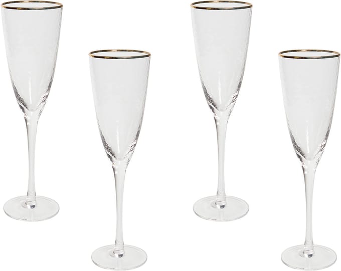 TOPAZ - Champagneglas set van 4 - Goud - Glas
