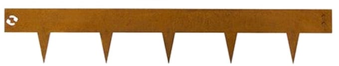 Cortenstaal borderrand 17.5 x 100 cm - tuinborder/gazonrand - met pinnen - koppelbaar - per stuk