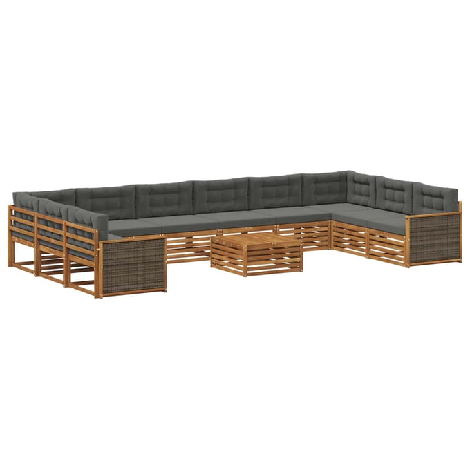 vidaXL - Sofa-Sets - 11 - st - Massief - Acacia - Hout