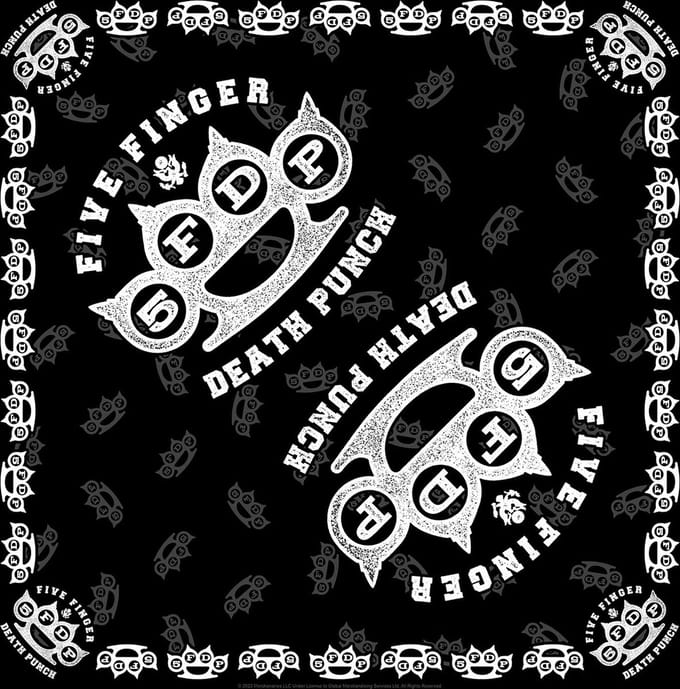 Five Finger Death Punch - Knuckles Bandana - Zwart