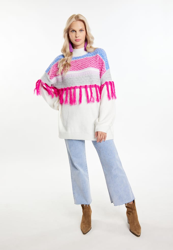 IZIA Jumper Dames gebroken wit roze