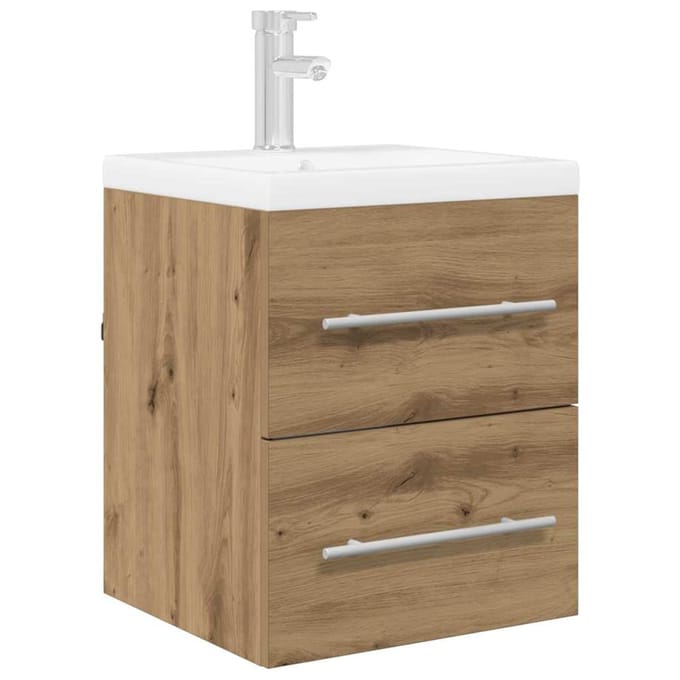 vidaXL - Wastafelkast - Artisan - Eiken - 38,5 - x - 41 - x - 48 - cm - Bewerkt - hout