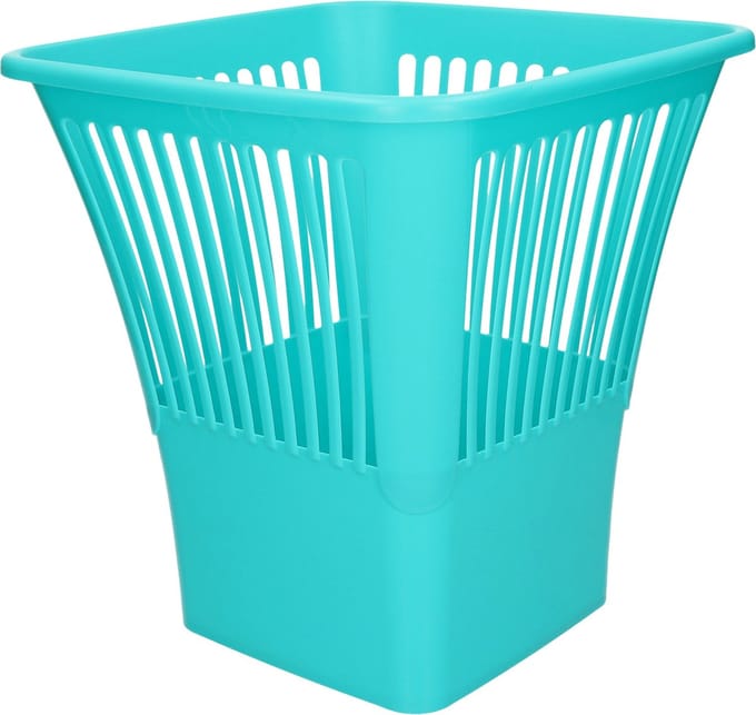Plasticforte Afvalbak/vuilnisbak - prullenbak - plastic - blauw - 30 cm - kantoor