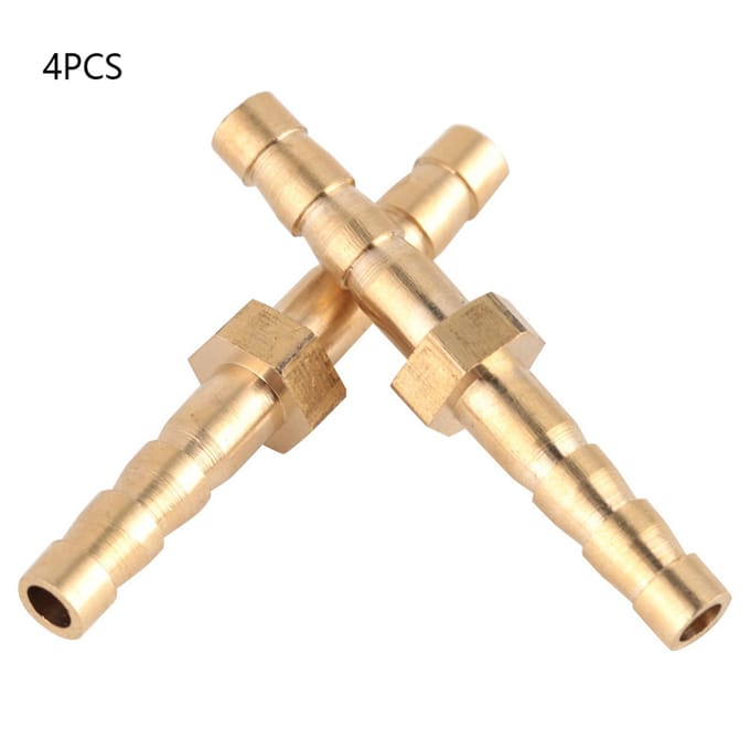 4 pcs 44mm Brass Fitting Hose Barb Tail Reducer Reducing Plug Connector beige