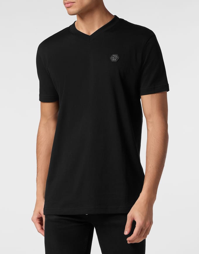 T-Shirt V-Hals Gothic Plein