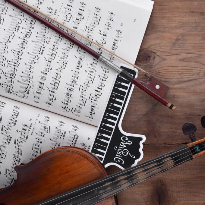 2 Pièces Pince à Notes de Livre Musical Plastique Support de Page Performance d'Instrument de Musique noir