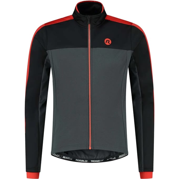 Rogelli Freeze Heren Fietsjack Winter - Winddicht - Grijs/Zwart/Rood
