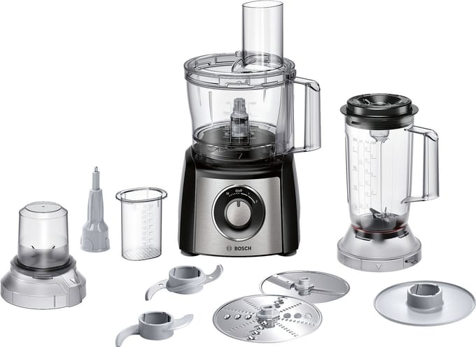 Bosch MCM3501M MultiTalent 3 - Keukenmachine - 800W - Foodprocessor - Zwart/RVS