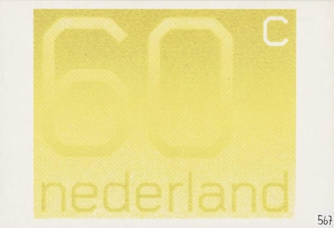 Briefkaart met afbeelding Cijfer postzegel