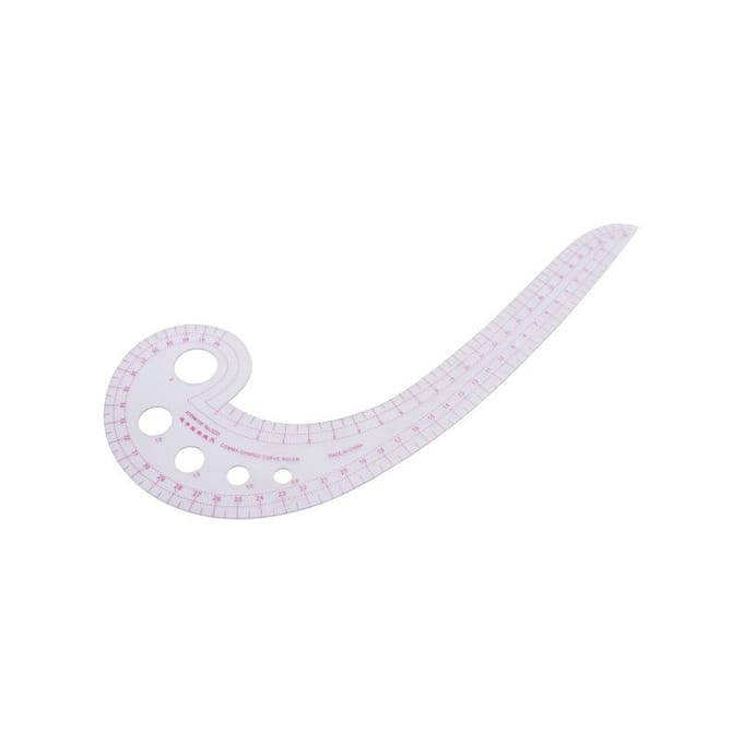 Outils de couture multifonctions, règle courbe en plastique souple en forme de virgule, règle de conception de style, courbe française 30 x 11 cm white