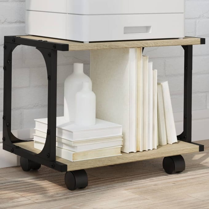 vidaXL - Printerkastje - 2-laags - 41x28x33,5 - cm - hout - sonoma - eiken