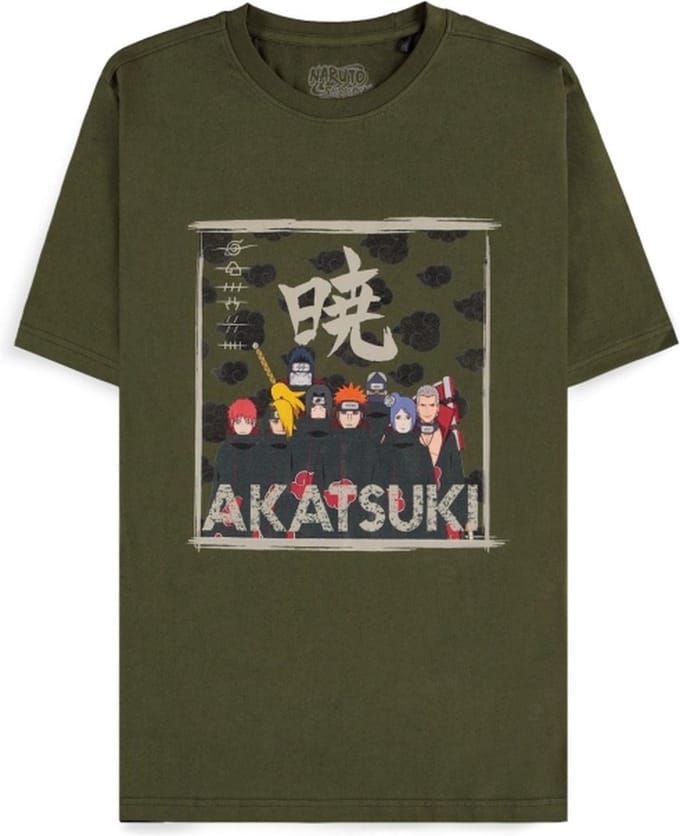Naruto - Akatsuki Clan Heren T-shirt - S - Groen