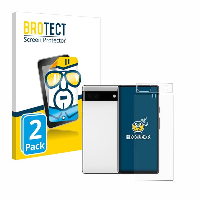 BROTECT - Screenprotector voor Google Pixel 6a (Voor+Camera) - Folie Beschermfolie transparant 2 Stuks