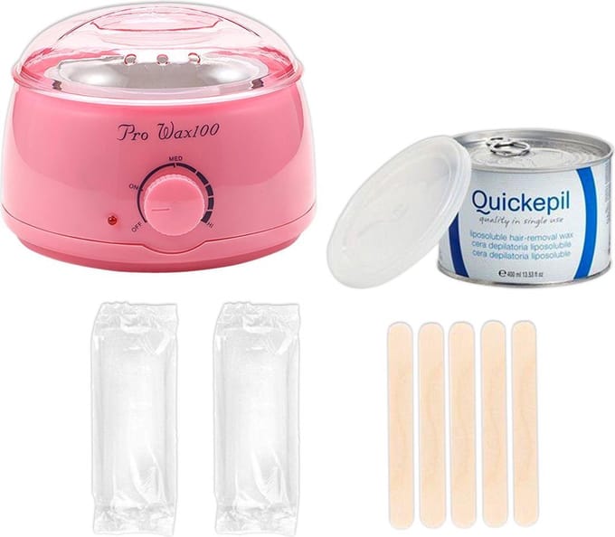 Waxapparaat starterset 100Watt licht roze - 40 strips, harsblik