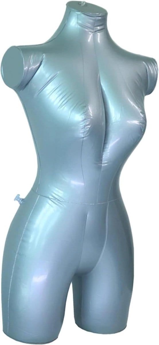 Opblaasbare Torso Model - Lichaam Mannequin - Kleding Presenteren - Ruimtebesparend Ontwerp - 86cm Buste - Zilver