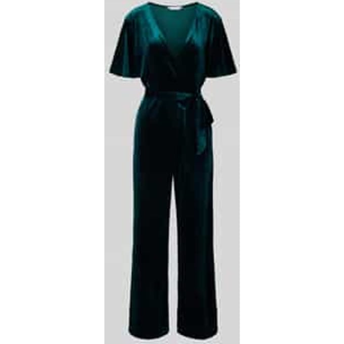 Fluwelen wikkel-culotte-jumpsuit