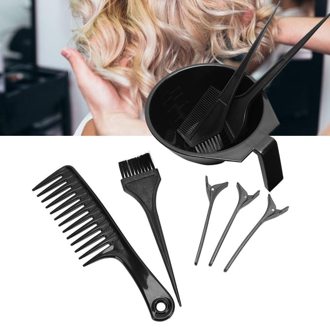 8 stuks Professionele Haarkleuringsgereedschap Highlights Kam Haarklem Verf Mengkom Kit black