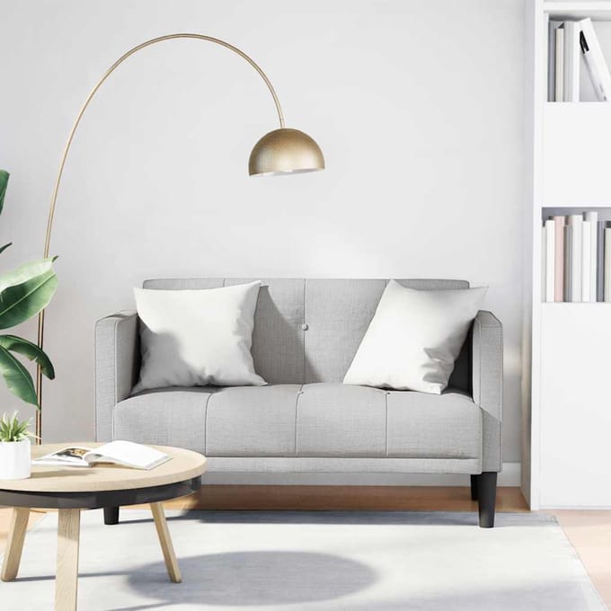 vidaXL - Loveseat - bank - wolkengrijs - 111 - cm - stof