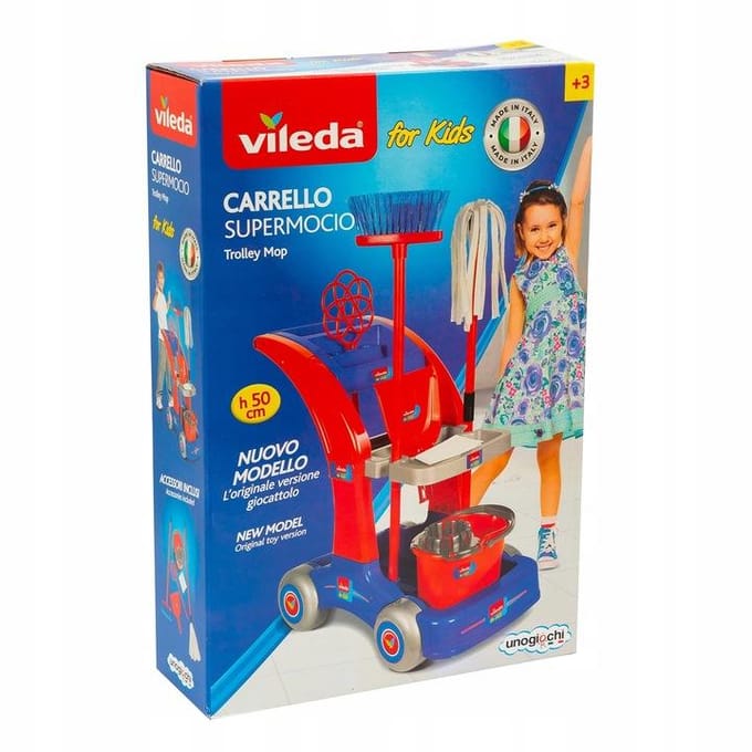 Vileda -Kinderschoonmaakwagentje groot model - unogiochi