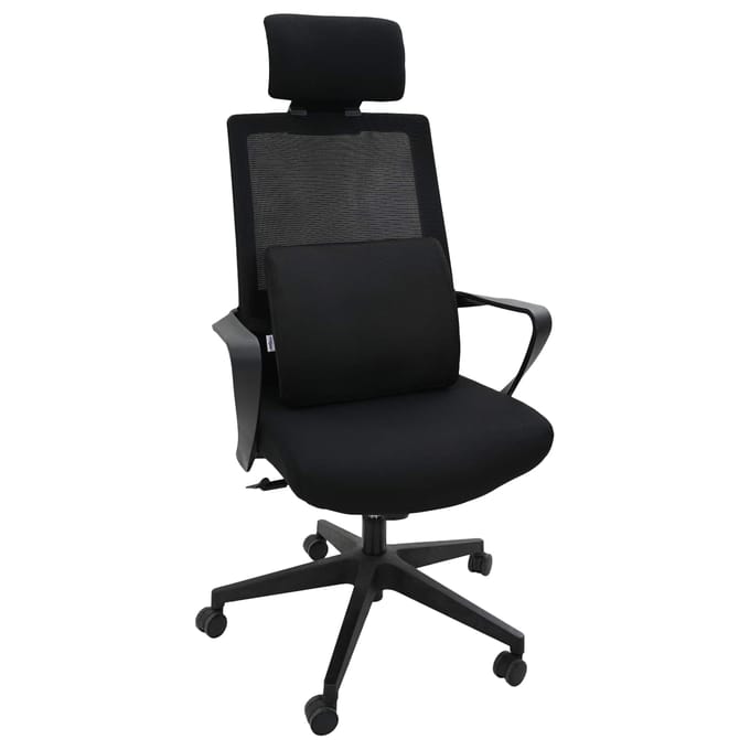 vidaXL - Rugkussen - Zwart - Traagschuim - 35,5 - x - 30 - x - 12 - cm