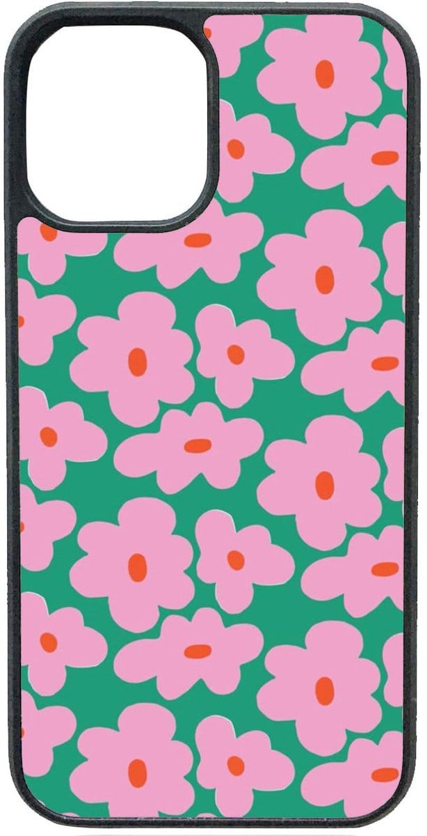 Telefoonhoesje - ROZE BLOEMEN MET GROEN - Iphone 17 Pro Max