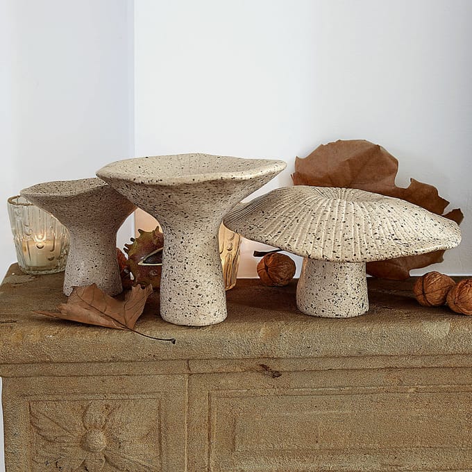 LOBERON Sierpaddenstoel set van 3 Safoura beige