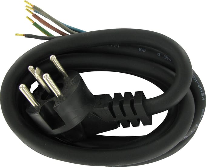 Kopp Stekker Perilex 5-polig Haaks + Vmvl Snoer 5x1,5mm² Zwart