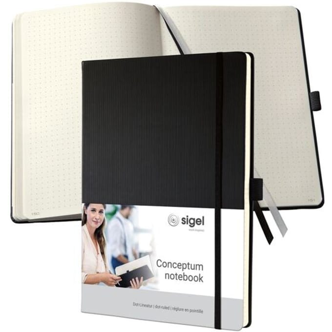 Sigel CONCEPTUM® CO108 Notitieboek Dotted (punten) Zwart Aantal paginas: 97 vellen DIN A4