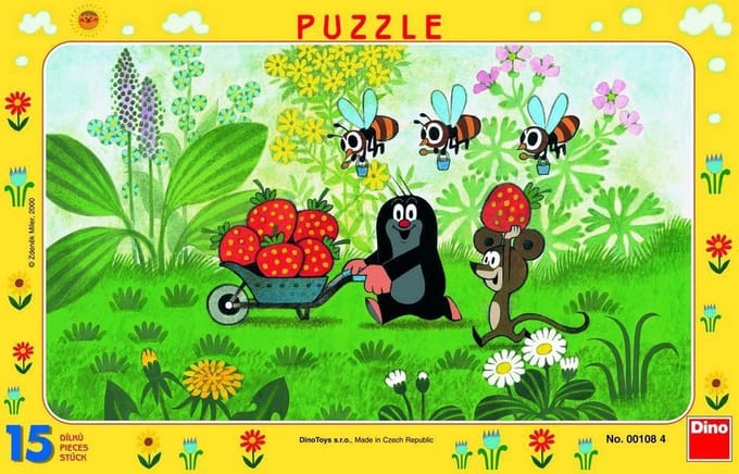 Puzzel het Kleine Molletje plukt aarbeien 15 stukjes