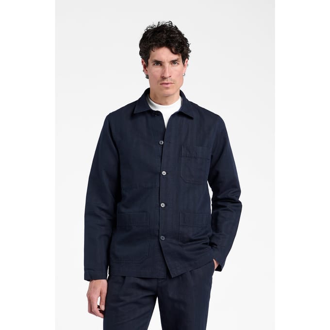 No Label Madison Cotton-linen Navy Größe: S | Leichte Jacken Outlet | Herren | Blau
